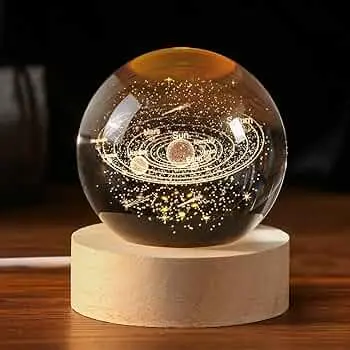 3D Galaxy Crystal Ball Night 3W Decorative Lamp